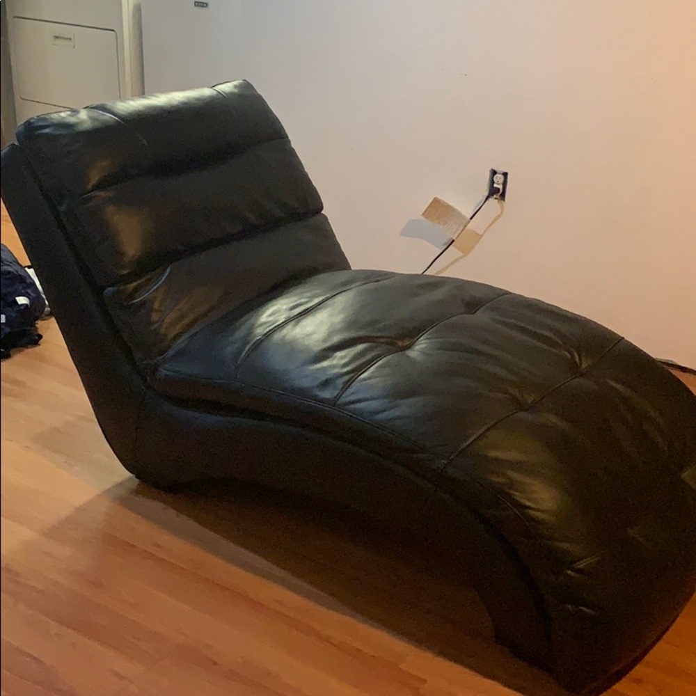 Black leather couch